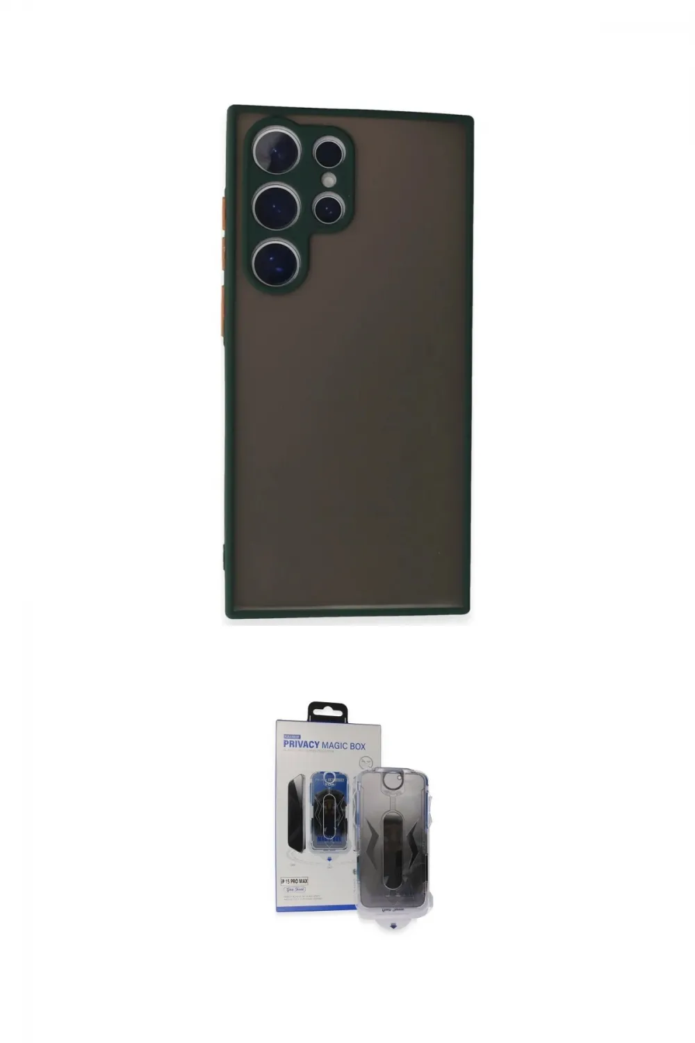 ieg™ Galaxy S24 Ultra Kılıf Ahenk Çizgi Serisi - Siyah Vanessa Magic Hayalet Cam
