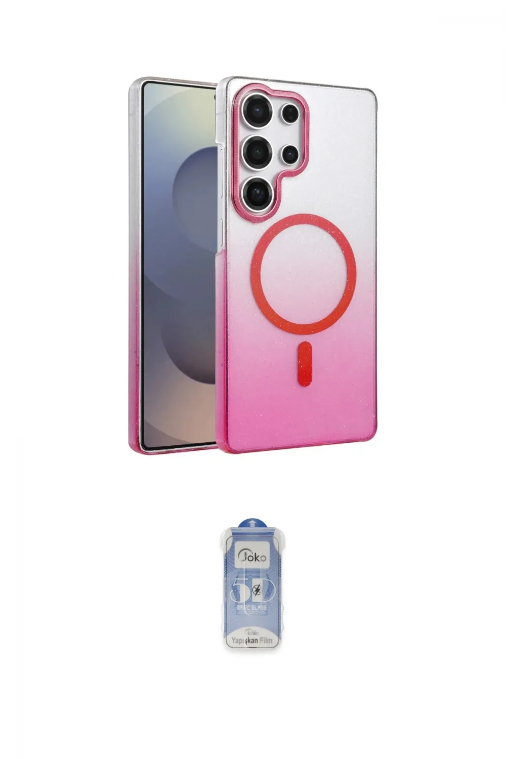 ieg™ Galaxy S24 Ultra Kılıf Ahenk Doku Özel Seri - Siyah Joko Magic 5D Cam