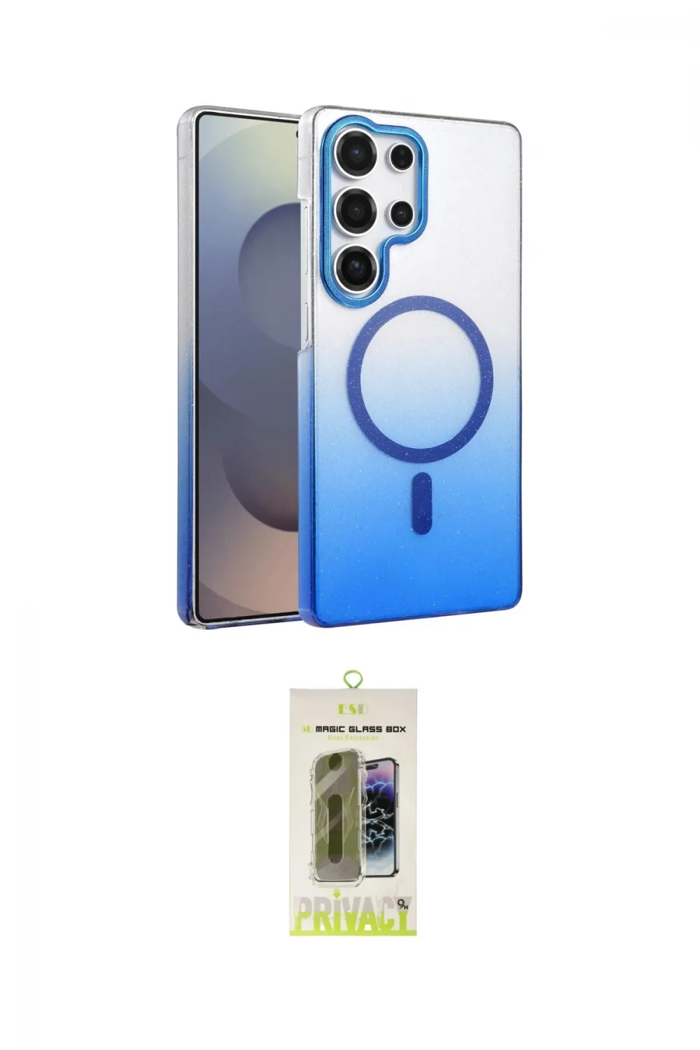 ieg™ Galaxy S24 Ultra Kılıf Ahenk Doku Özel Seri - Siyah Joko Magic 5D Hayalet Cam