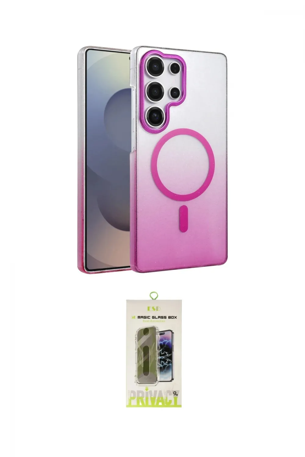 ieg™ Galaxy S24 Ultra Kılıf Ahenk Doku Özel Seri - Siyah Joko Magic 5D Hayalet Cam