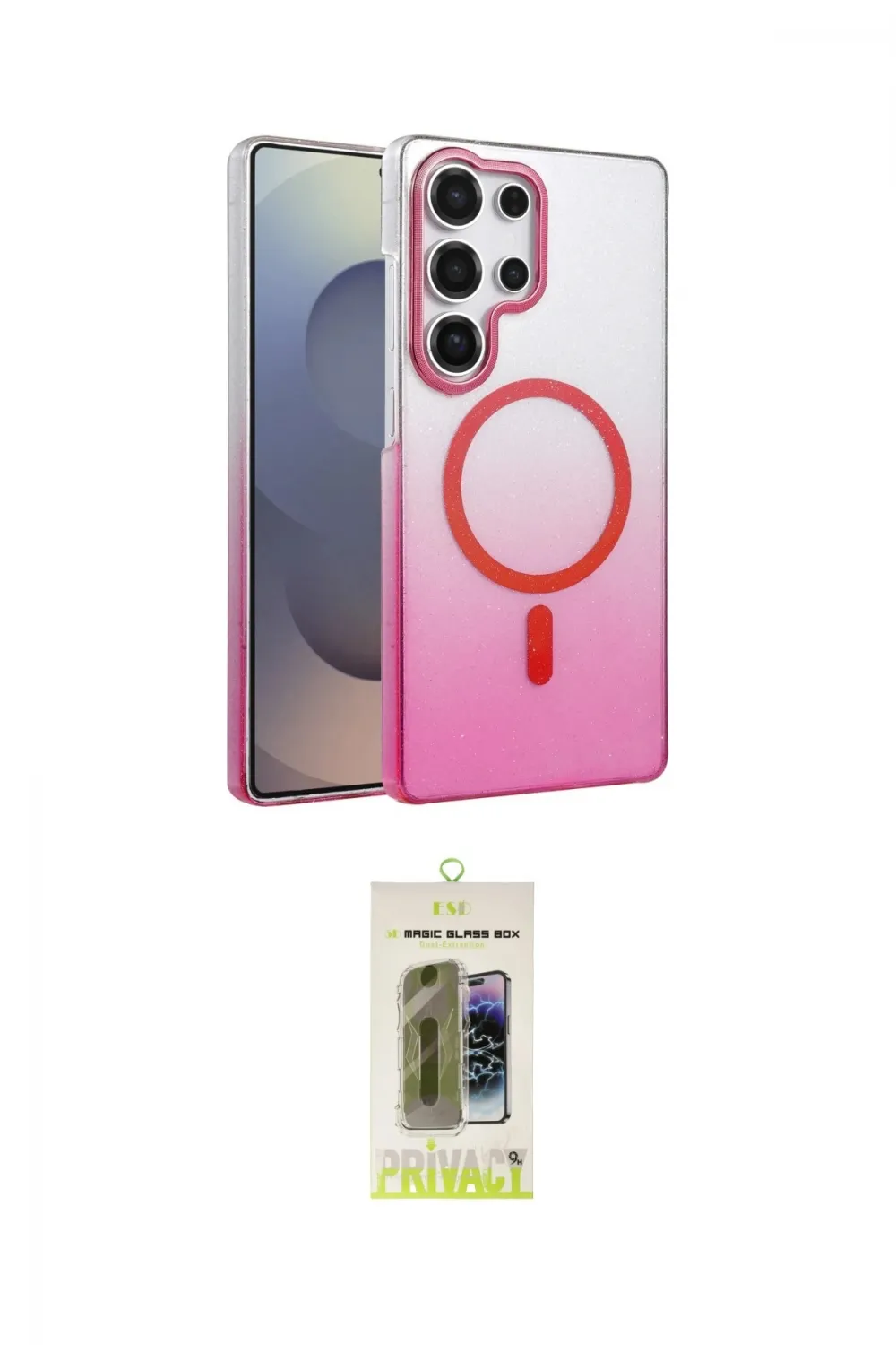 ieg™ Galaxy S24 Ultra Kılıf Ahenk Doku Özel Seri - Siyah Joko Magic 5D Hayalet Cam