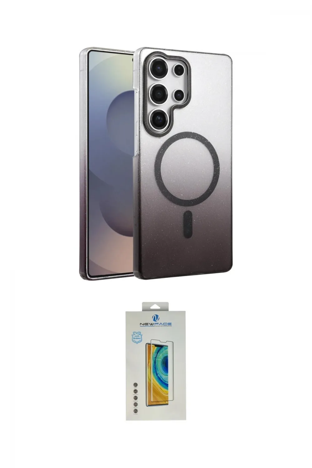 ieg™ Galaxy S24 Ultra Kılıf Ahenk Doku Özel Seri - Siyah Polymer Nano Ekran Koruyucu