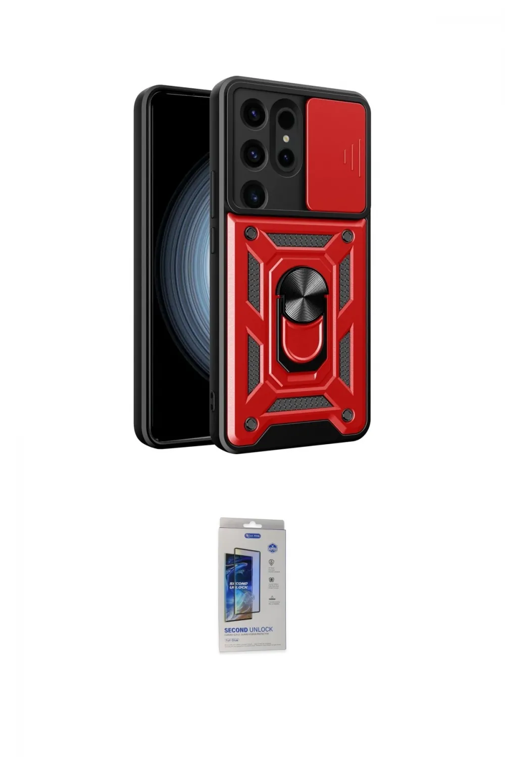 ieg™ Galaxy S24 Ultra Kılıf Ahenk Klasik - Siyah Durable Full Glue Curved Cam