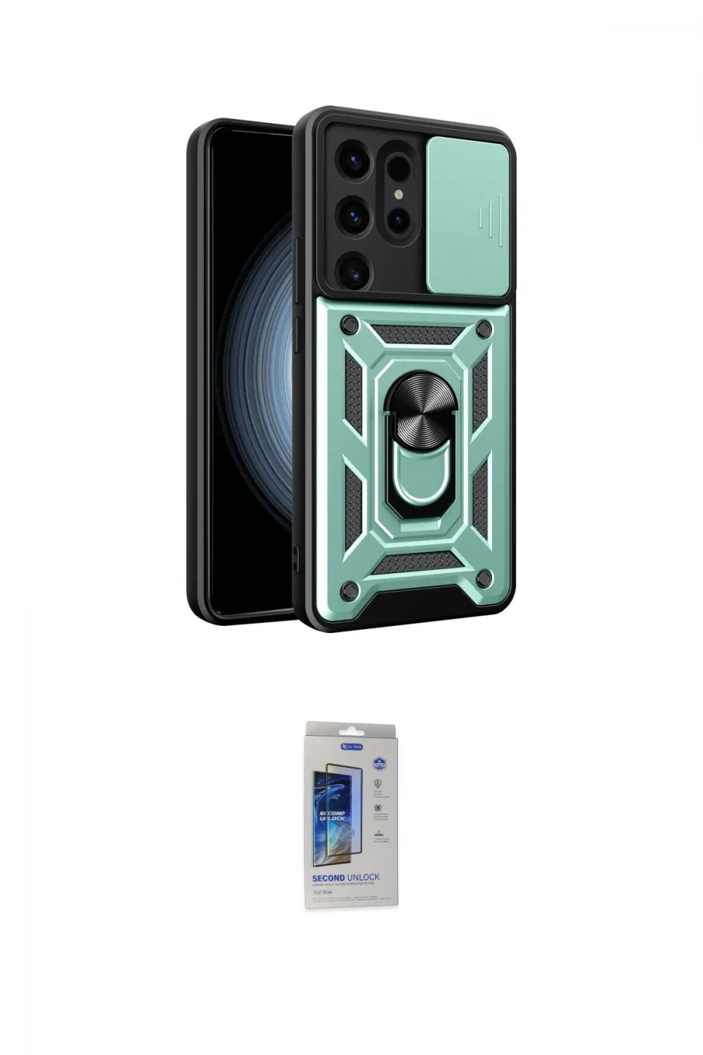 ieg™ Galaxy S24 Ultra Kılıf Ahenk Klasik - Siyah Durable Full Glue Curved Cam