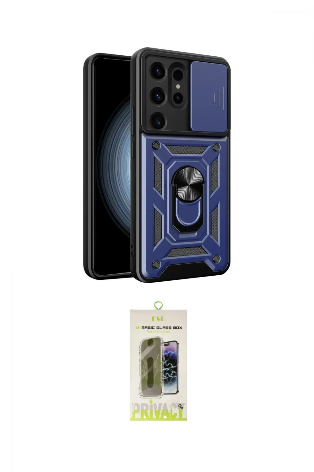 ieg™ Galaxy S24 Ultra Kılıf Ahenk Klasik - Siyah Joko Magic 5D Hayalet Cam