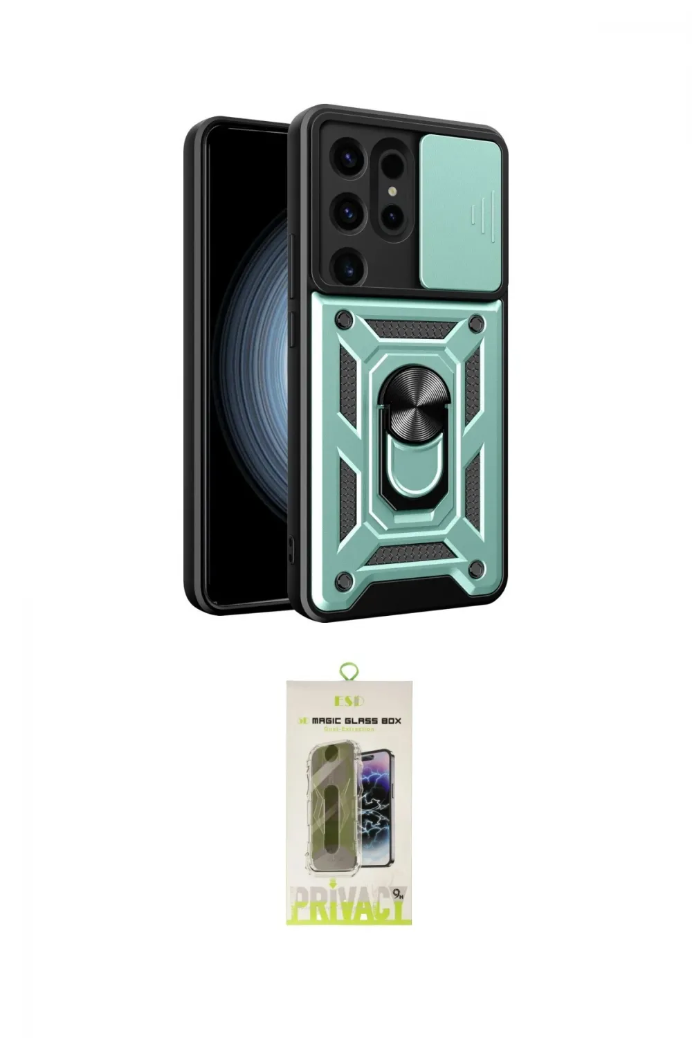 ieg™ Galaxy S24 Ultra Kılıf Ahenk Klasik - Siyah Joko Magic 5D Hayalet Cam