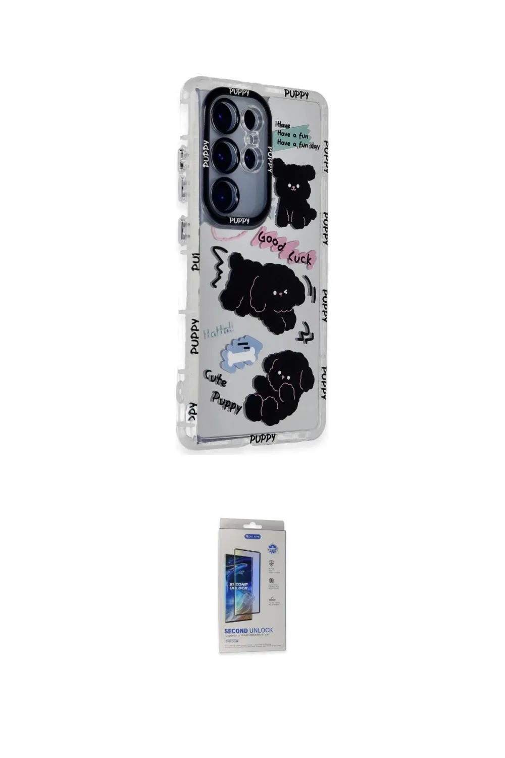 ieg™ Galaxy S24 Ultra Kılıf Ahenk Modern Serisi - Siyah Durable Full Glue Curved Cam