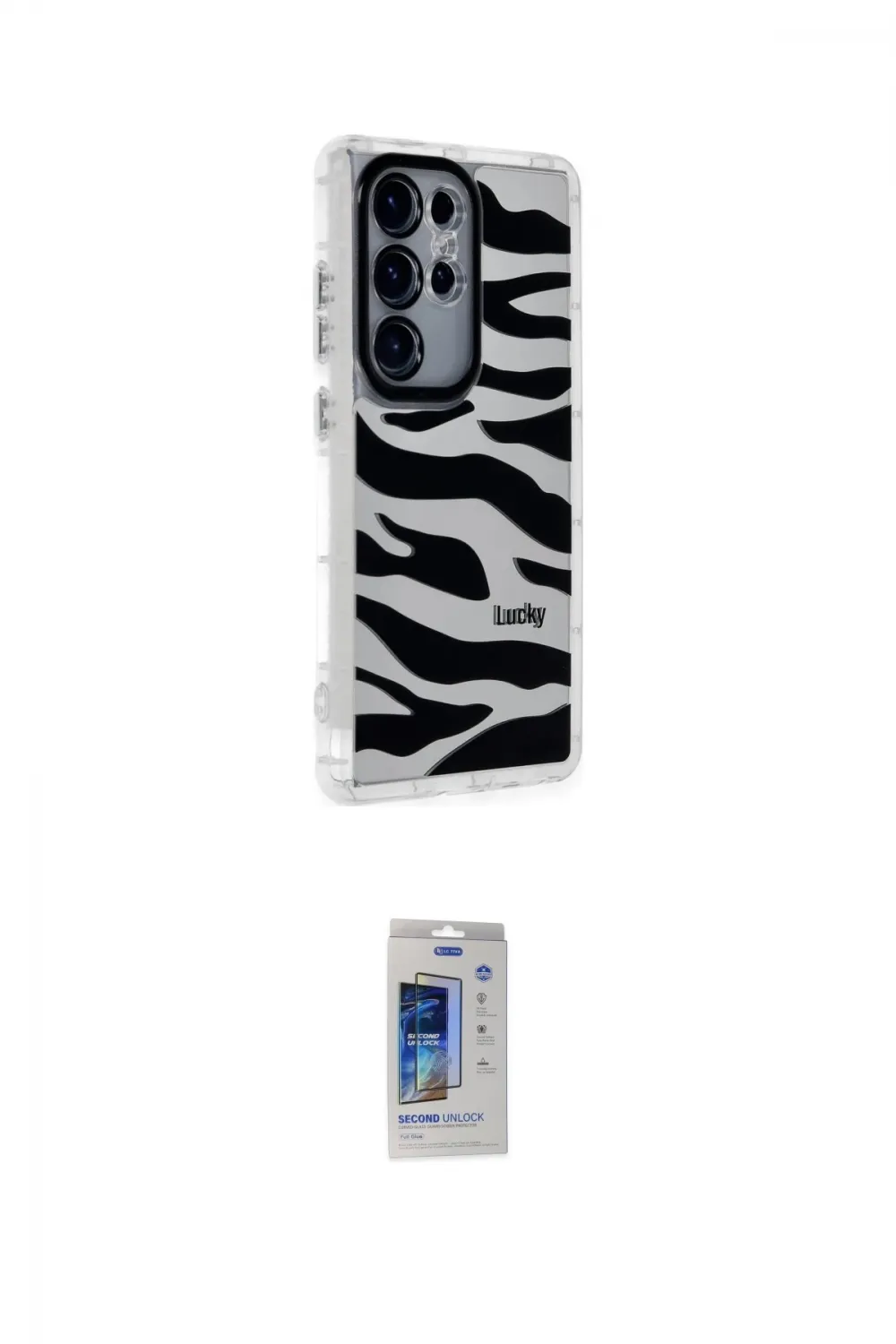 ieg™ Galaxy S24 Ultra Kılıf Ahenk Modern Serisi - Siyah Durable Full Glue Curved Cam