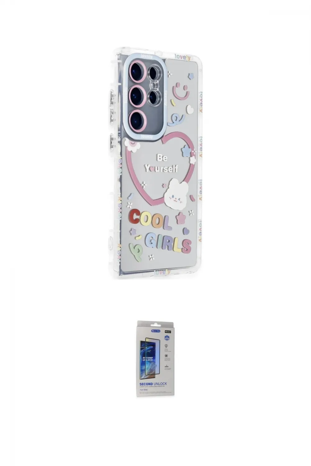 ieg™ Galaxy S24 Ultra Kılıf Ahenk Modern Serisi - Siyah Durable Full Glue Curved Hayalet Cam