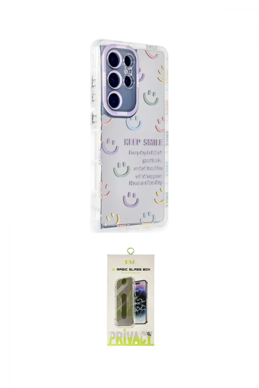 ieg™ Galaxy S24 Ultra Kılıf Ahenk Modern Serisi - Siyah Joko Magic 5D Hayalet Cam
