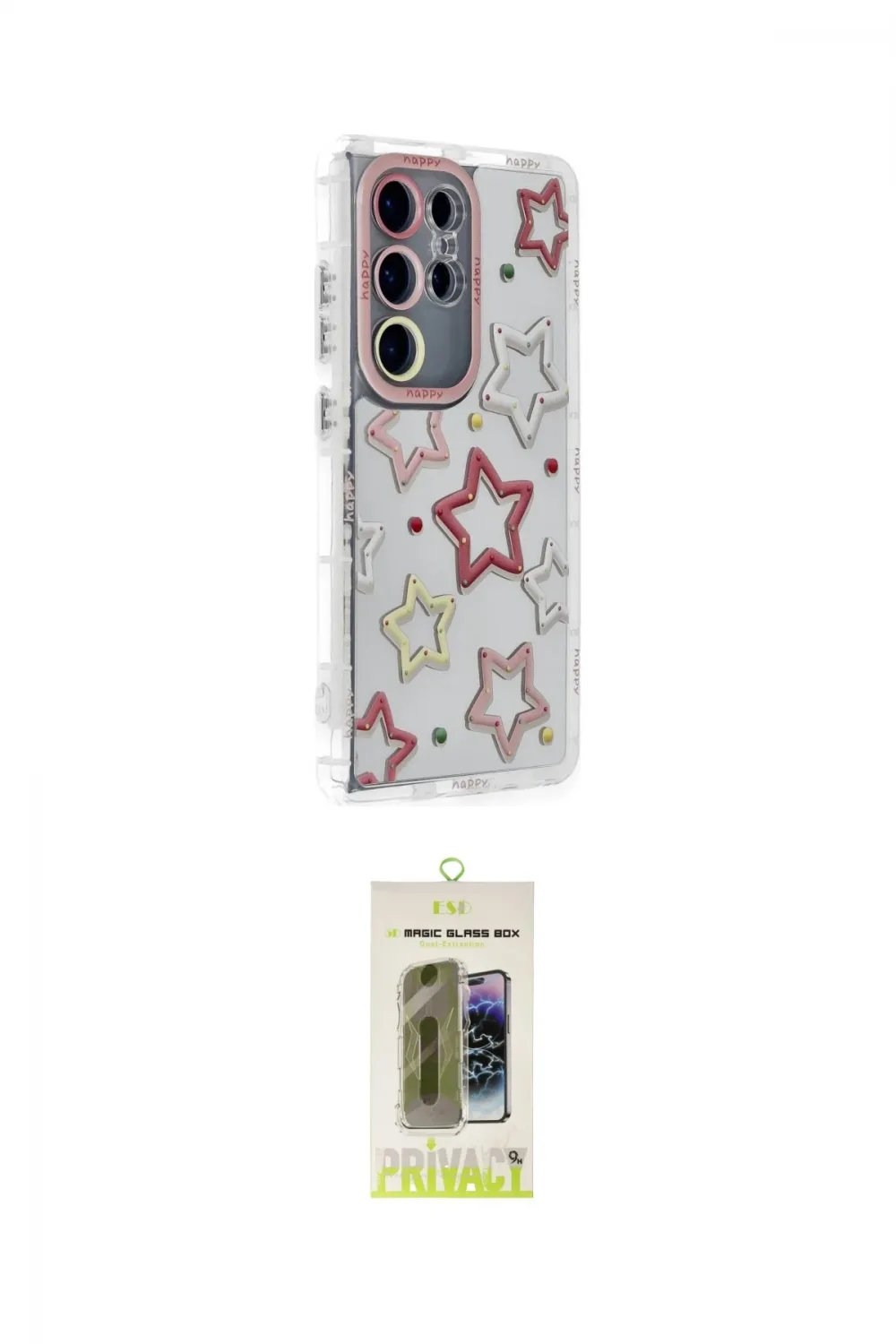 ieg™ Galaxy S24 Ultra Kılıf Ahenk Modern Serisi - Siyah Joko Magic 5D Hayalet Cam