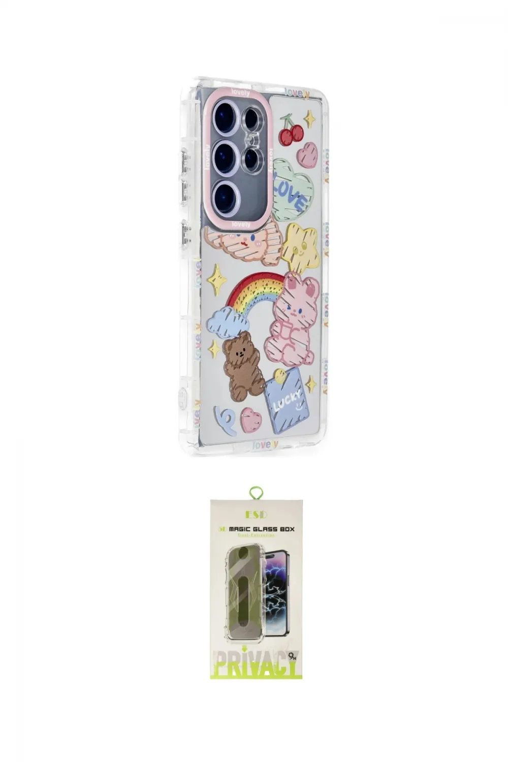 ieg™ Galaxy S24 Ultra Kılıf Ahenk Modern Serisi - Siyah Joko Magic 5D Hayalet Cam