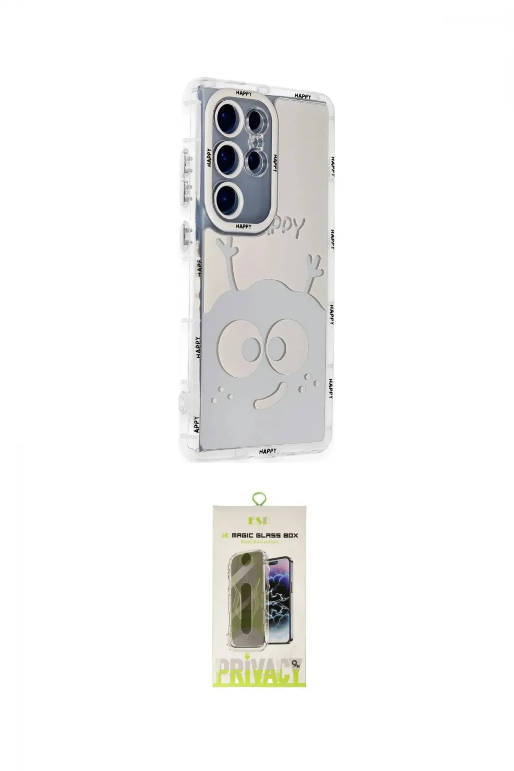 ieg™ Galaxy S24 Ultra Kılıf Ahenk Modern Serisi - Siyah Joko Magic 5D Hayalet Cam