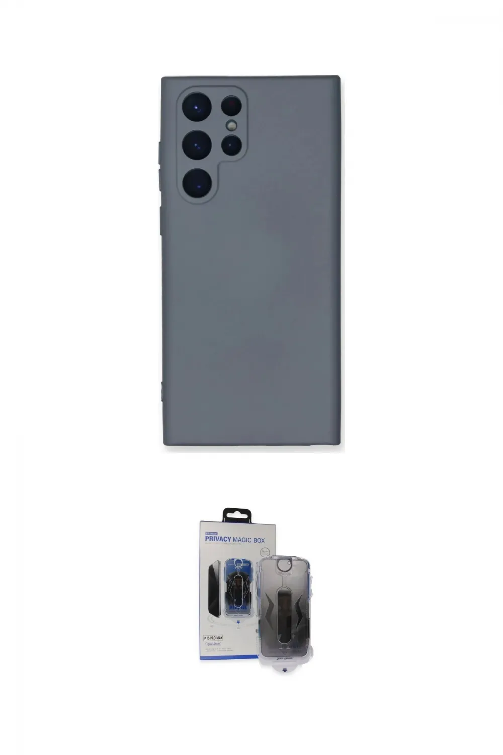 ieg™ Galaxy S24 Ultra Kılıf Ahenk Serisi - Siyah Vanessa Magic Hayalet Cam