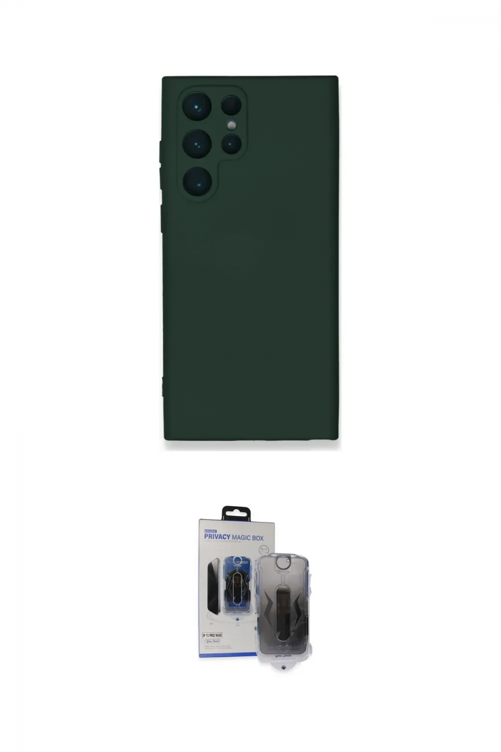 ieg™ Galaxy S24 Ultra Kılıf Ahenk Serisi - Siyah Vanessa Magic Hayalet Cam