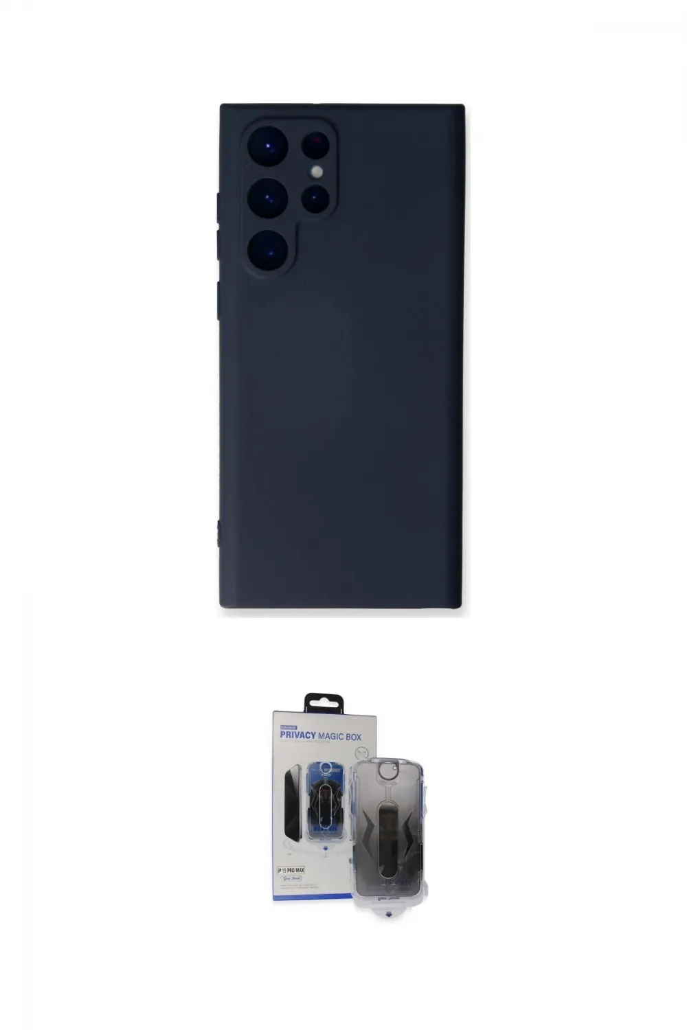 ieg™ Galaxy S24 Ultra Kılıf Ahenk Serisi - Siyah Vanessa Magic Hayalet Cam