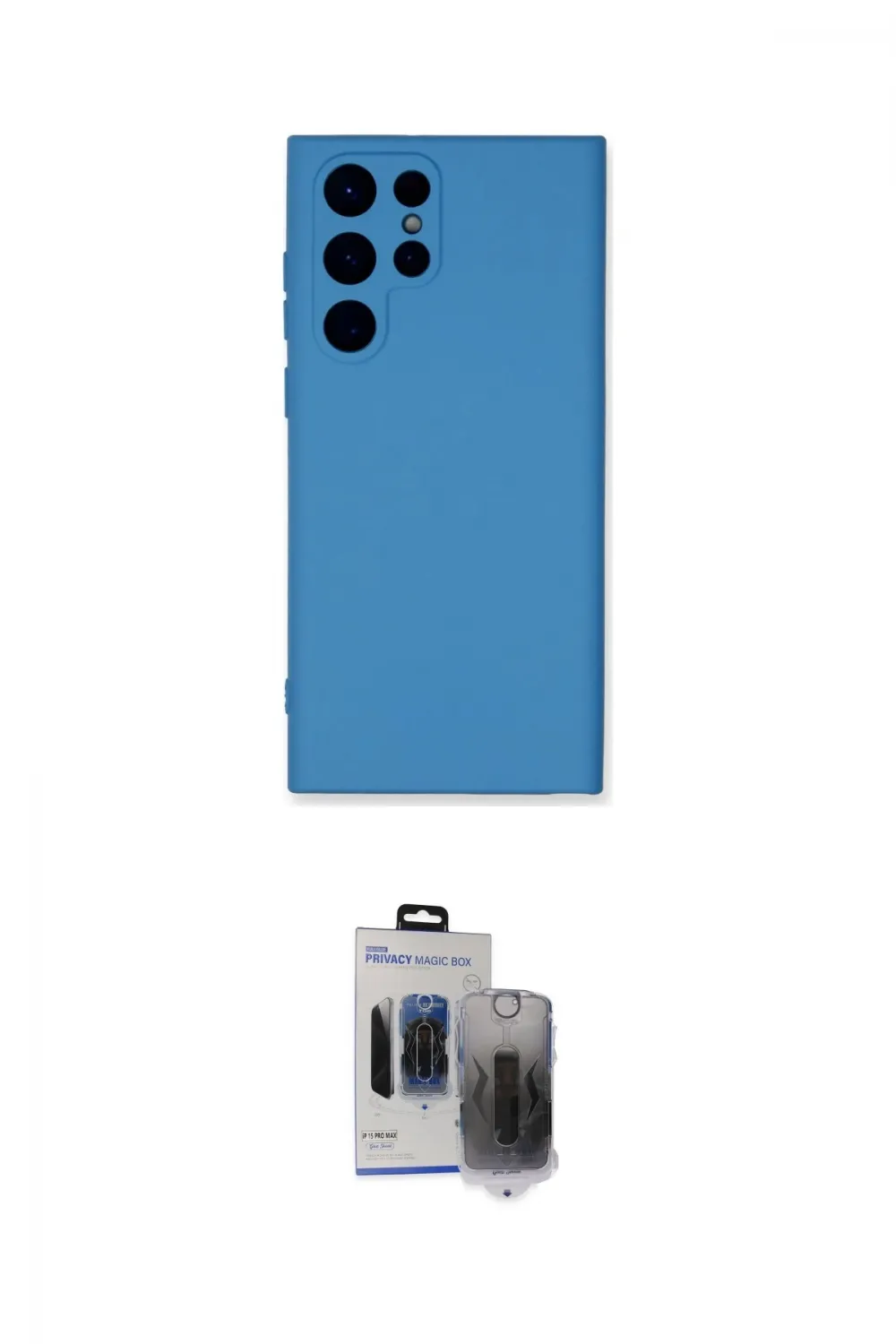 ieg™ Galaxy S24 Ultra Kılıf Ahenk Serisi - Siyah Vanessa Magic Hayalet Cam