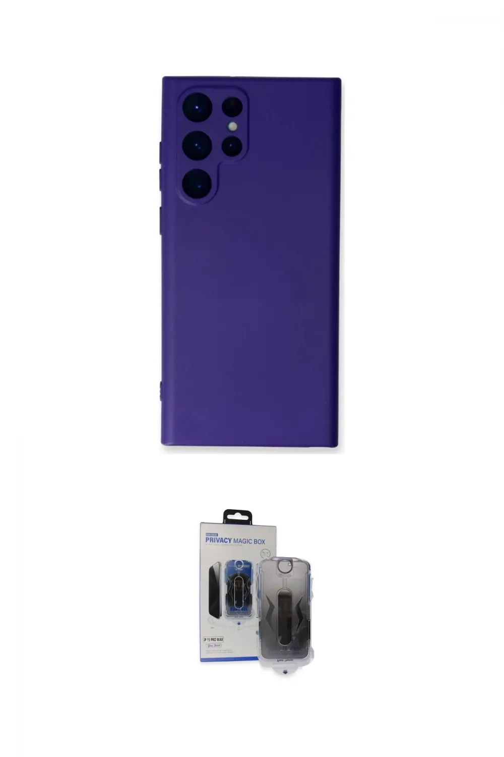 ieg™ Galaxy S24 Ultra Kılıf Ahenk Serisi - Siyah Vanessa Magic Hayalet Cam