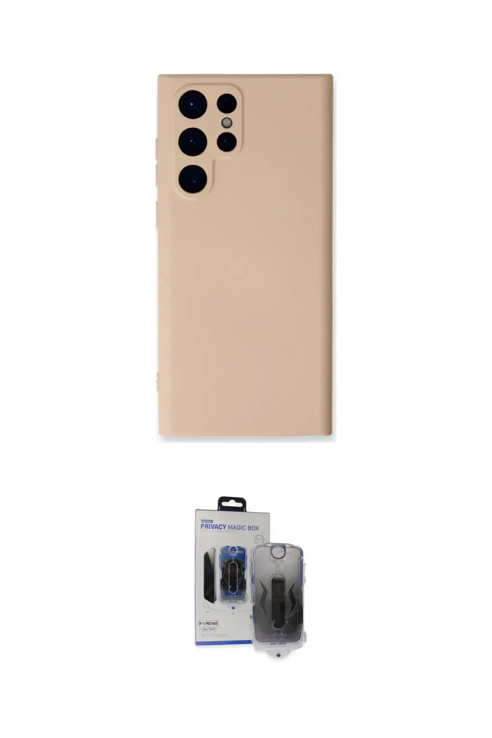 ieg™ Galaxy S24 Ultra Kılıf Ahenk Serisi - Siyah Vanessa Magic Hayalet Cam
