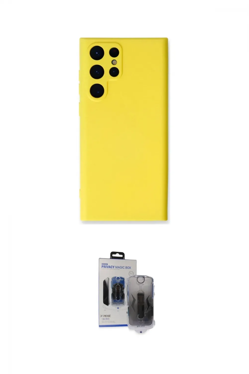 ieg™ Galaxy S24 Ultra Kılıf Ahenk Serisi - Siyah Vanessa Magic Hayalet Cam