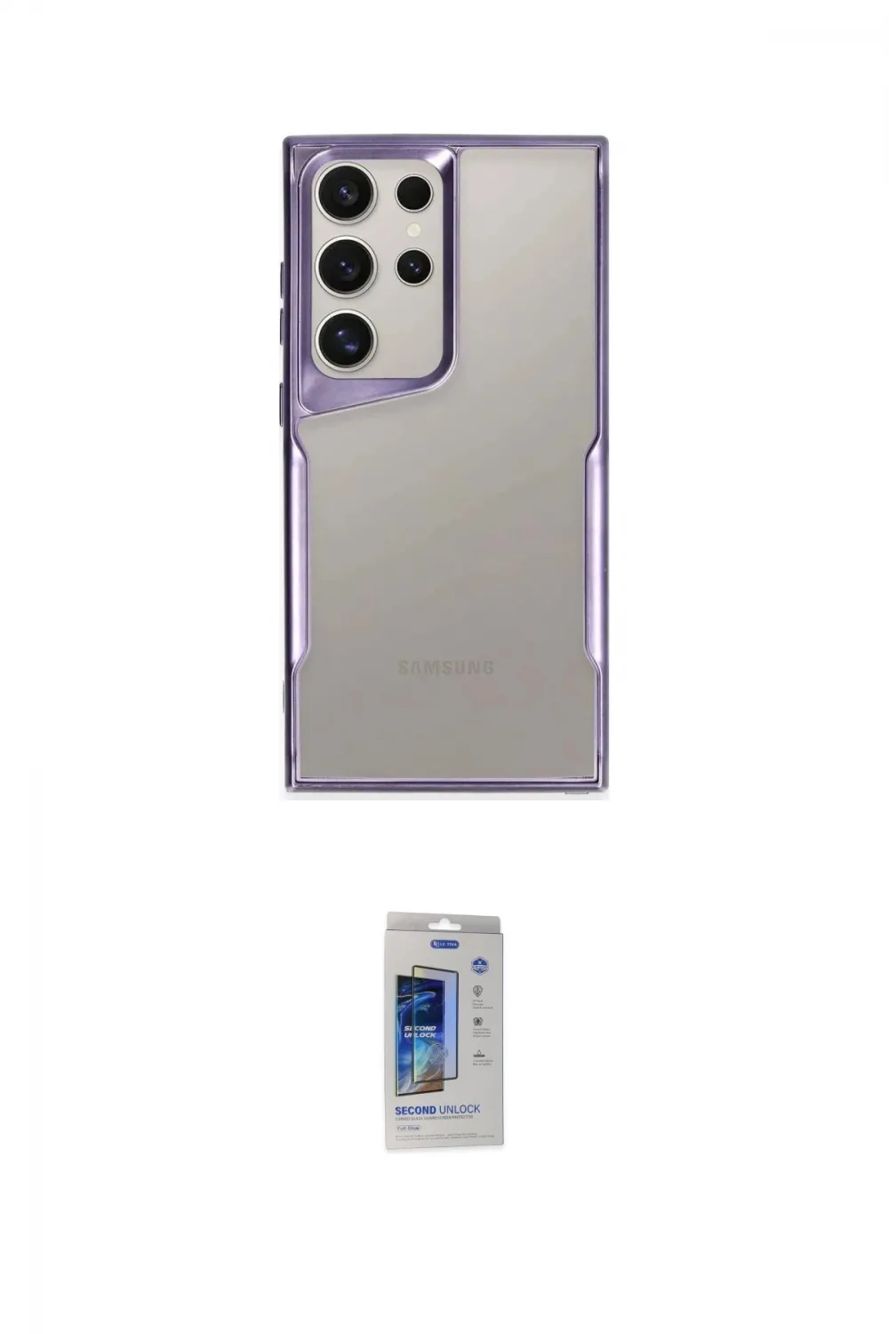 ieg™ Galaxy S24 Ultra Kılıf Akış Çizgi Koleksiyonu - Siyah Durable Full Glue Curved Cam