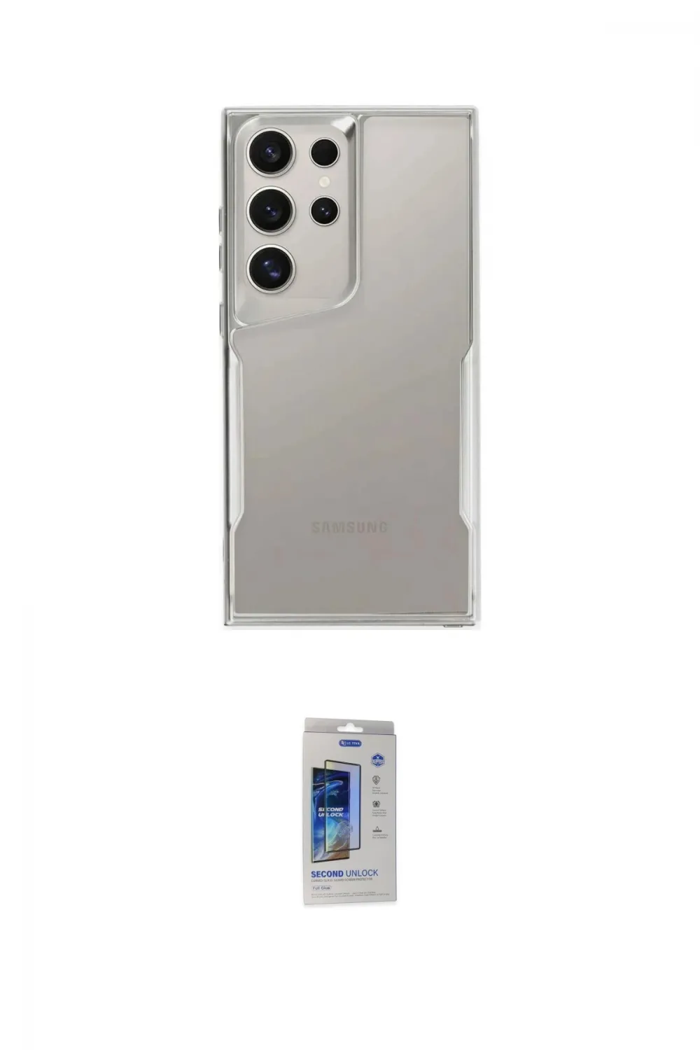 ieg™ Galaxy S24 Ultra Kılıf Akış Çizgi Koleksiyonu - Siyah Durable Full Glue Curved Cam