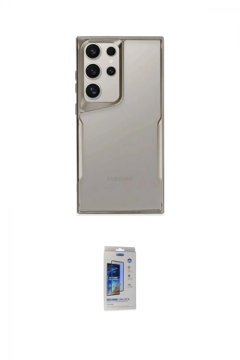 ieg™ Galaxy S24 Ultra Kılıf Akış Çizgi Koleksiyonu - Siyah Durable Full Glue Curved Cam