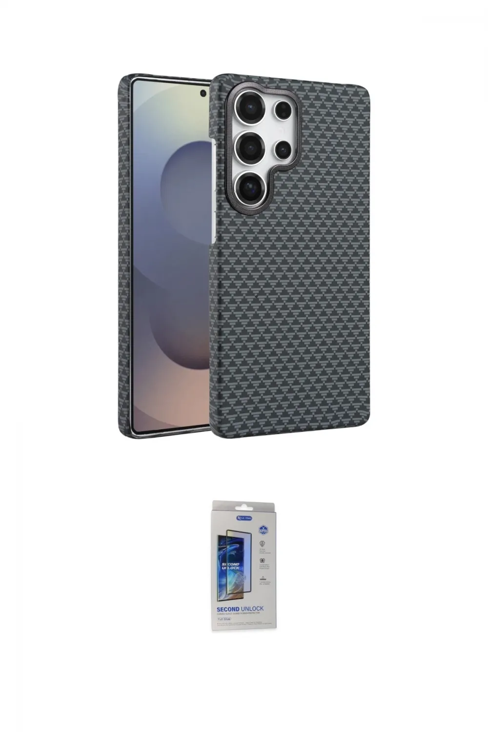 ieg™ Galaxy S24 Ultra Kılıf Doruk Serisi - Siyah Durable Full Glue Curved Cam