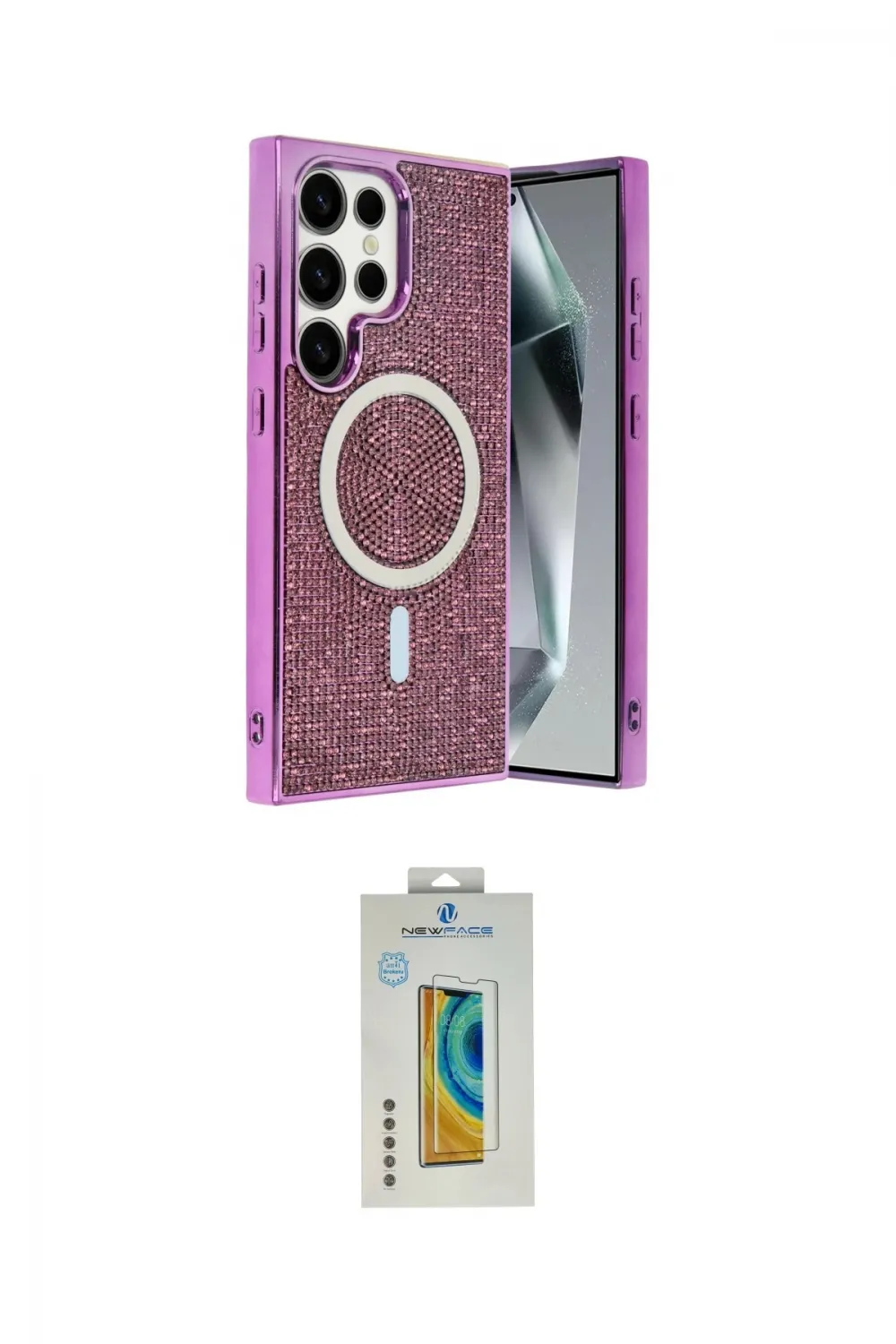 ieg™ Galaxy S24 Ultra Kılıf Eksen Çizgi - Siyah Polymer Nano Ekran Koruyucu