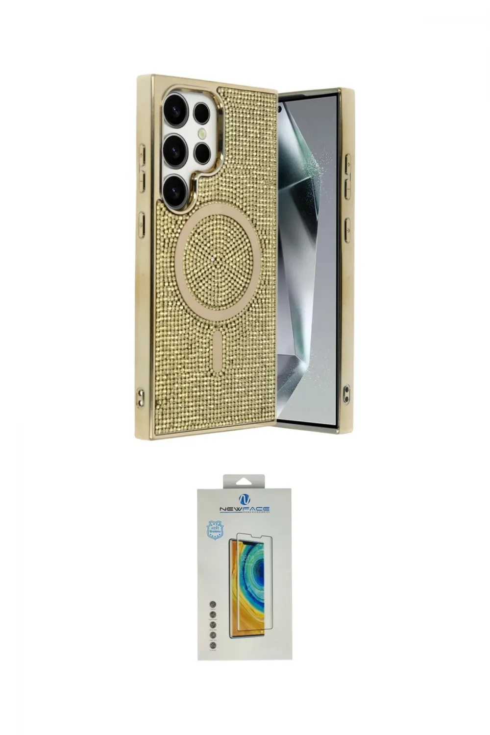 ieg™ Galaxy S24 Ultra Kılıf Eksen Çizgi - Siyah Polymer Nano Ekran Koruyucu