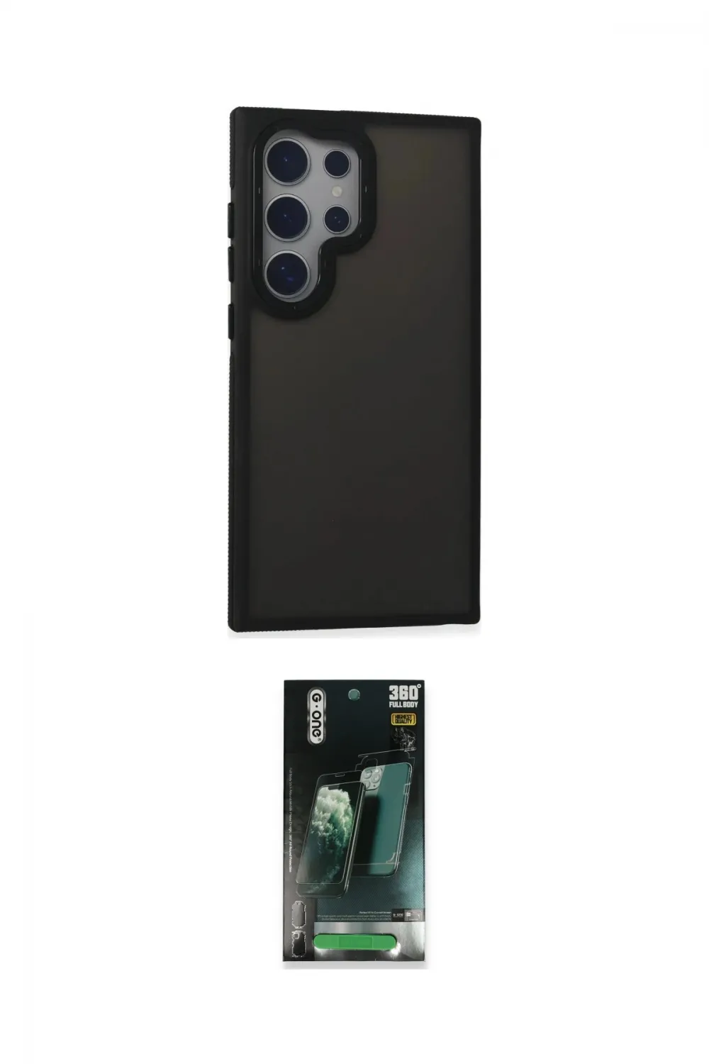 ieg™ Galaxy S24 Ultra Kılıf Eksen Işık - Şeffaf 360 Full Body Arka Koruyucu