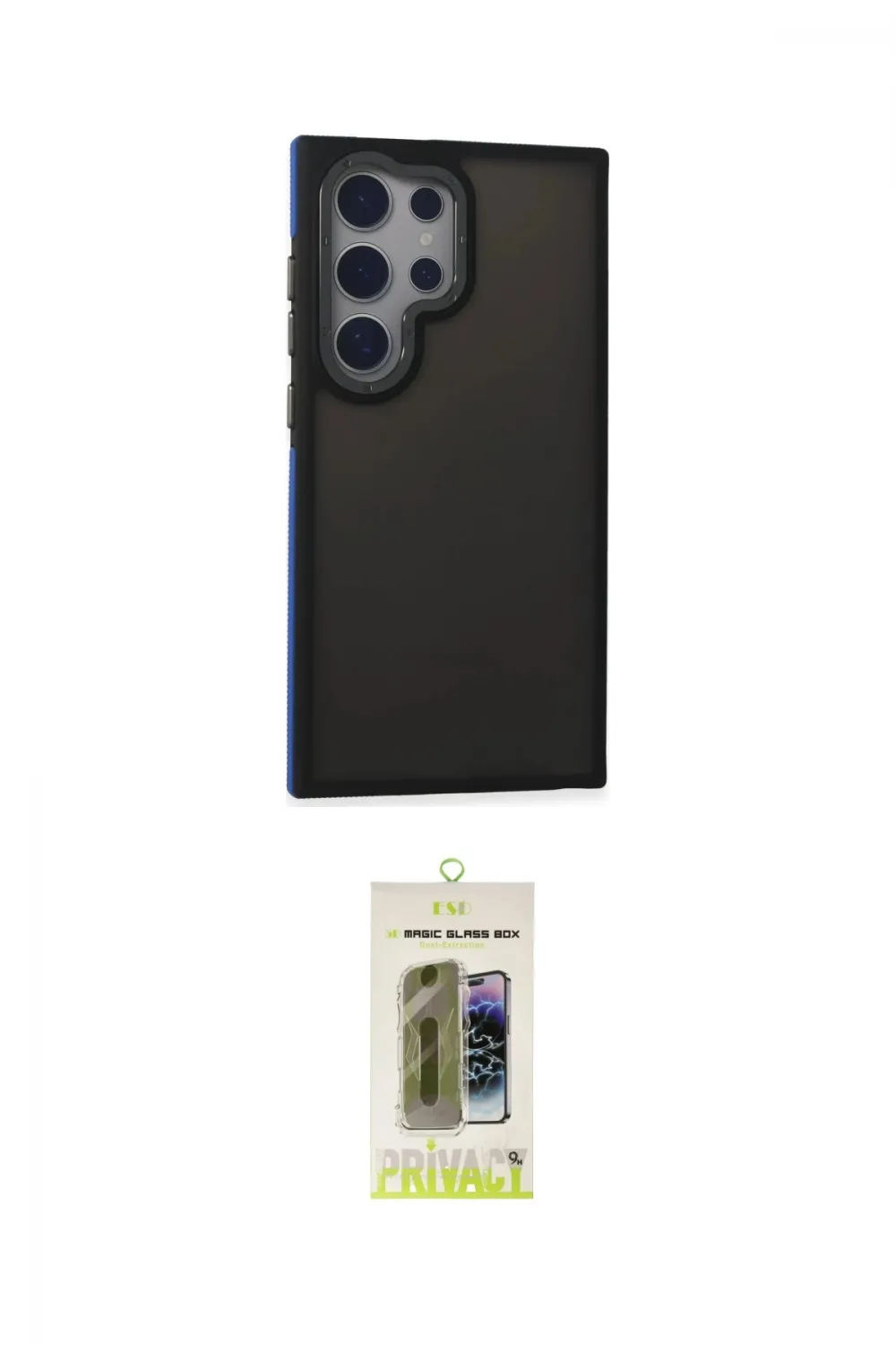 ieg™ Galaxy S24 Ultra Kılıf Eksen Işık - Siyah Joko Magic 5D Hayalet Cam