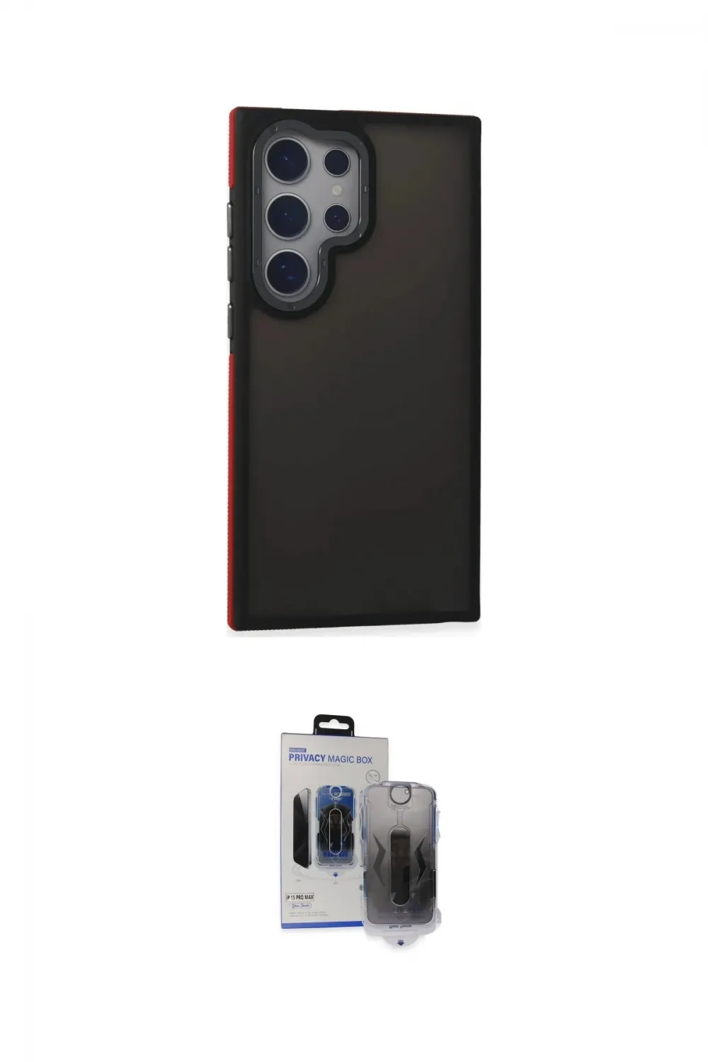 ieg™ Galaxy S24 Ultra Kılıf Eksen Işık - Siyah Vanessa Magic Hayalet Cam
