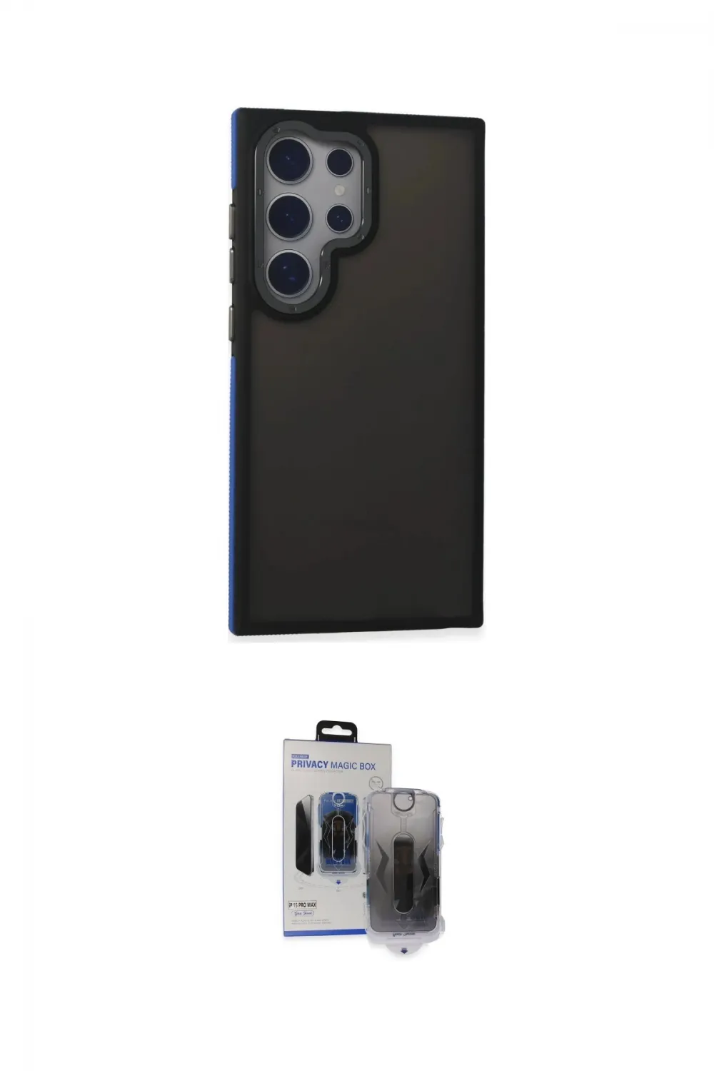 ieg™ Galaxy S24 Ultra Kılıf Eksen Işık - Siyah Vanessa Magic Hayalet Cam