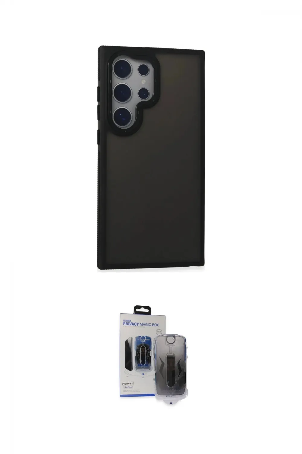 ieg™ Galaxy S24 Ultra Kılıf Eksen Işık - Siyah Vanessa Magic Hayalet Cam