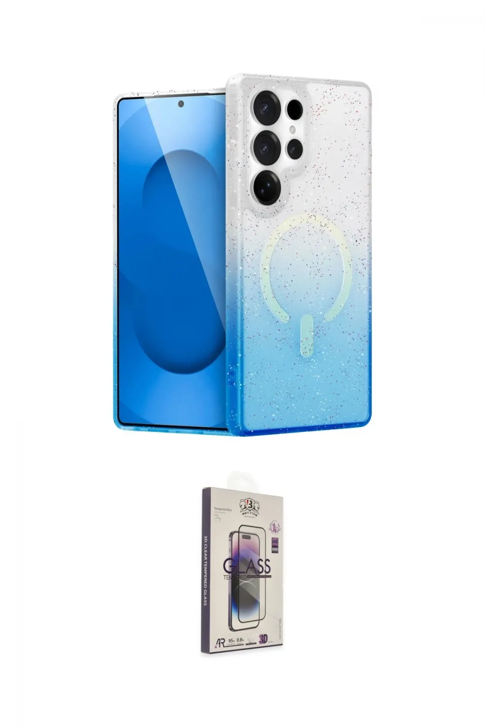 ieg™ Galaxy S24 Ultra Kılıf Eksen Minimal Özel Seri - Siyah Bilvis 3D Cam Ekran Koruyucu