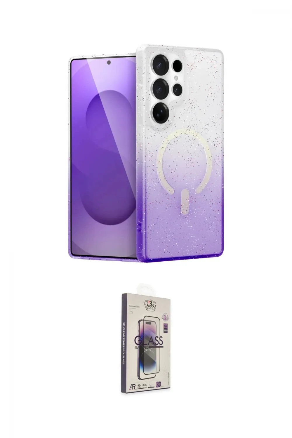 ieg™ Galaxy S24 Ultra Kılıf Eksen Minimal Özel Seri - Siyah Bilvis 3D Cam Ekran Koruyucu