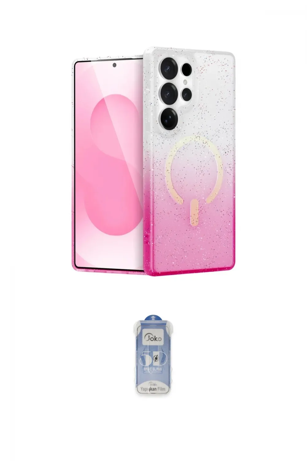ieg™ Galaxy S24 Ultra Kılıf Eksen Minimal Özel Seri - Siyah Joko Magic 5D Cam