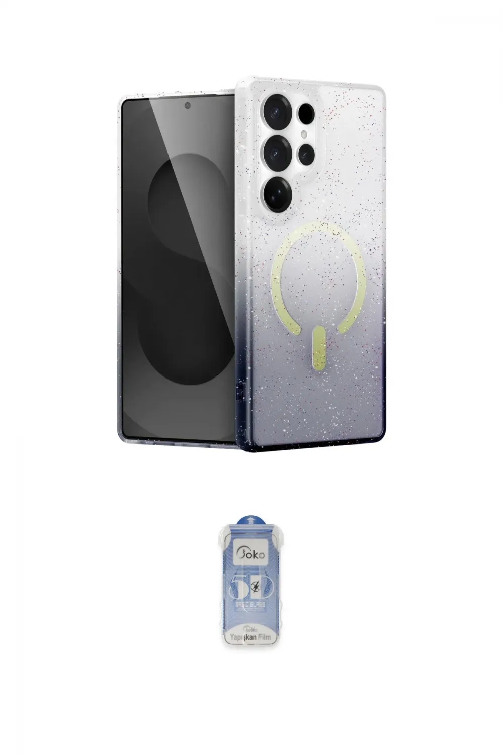 ieg™ Galaxy S24 Ultra Kılıf Eksen Minimal Özel Seri - Siyah Joko Magic 5D Cam