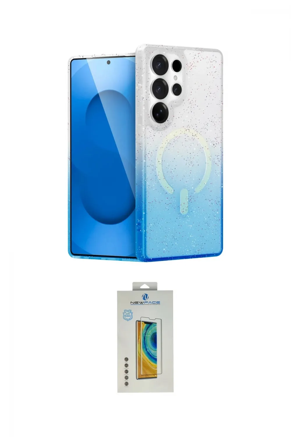 ieg™ Galaxy S24 Ultra Kılıf Eksen Minimal Özel Seri - Siyah Polymer Nano Ekran Koruyucu