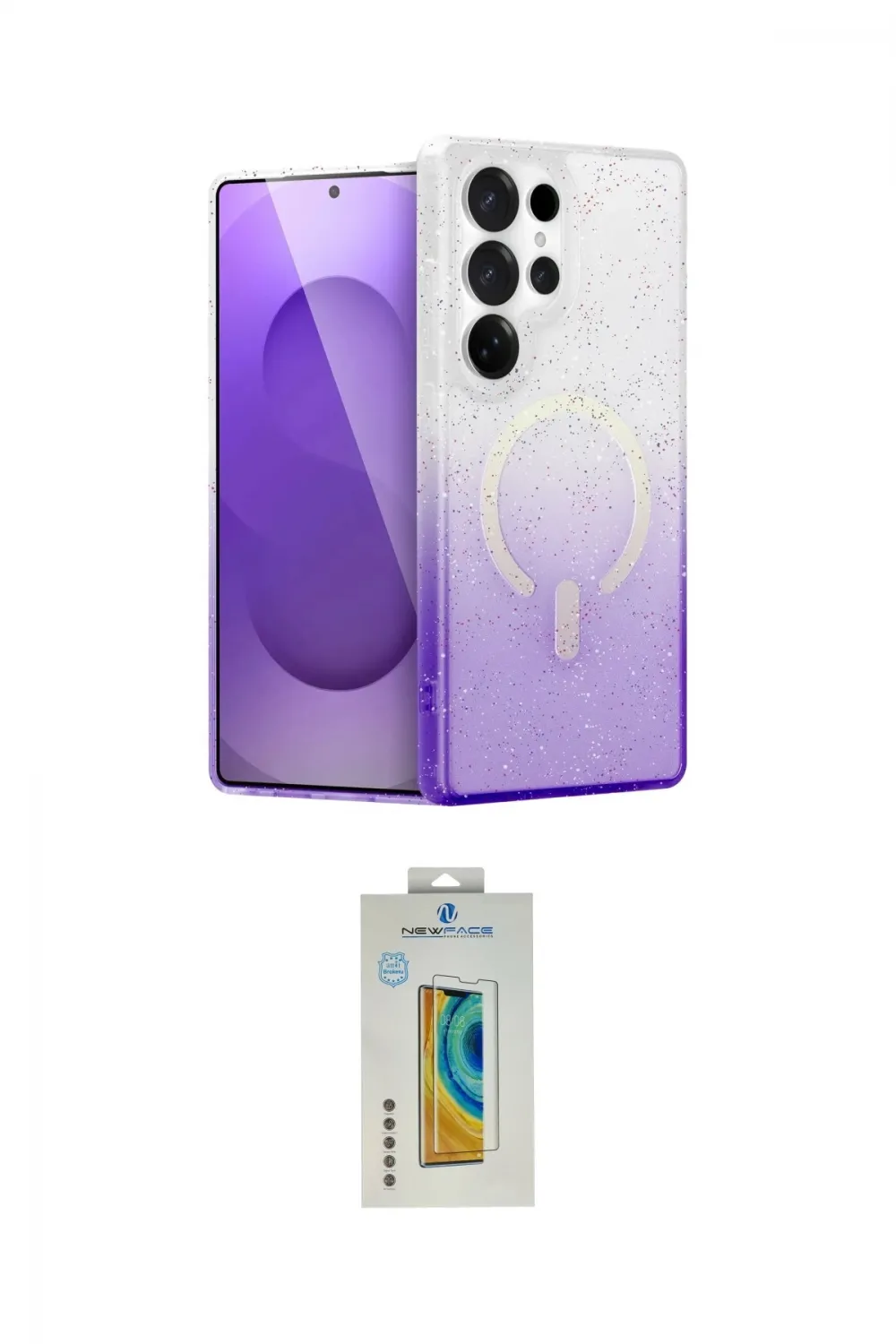 ieg™ Galaxy S24 Ultra Kılıf Eksen Minimal Özel Seri - Siyah Polymer Nano Ekran Koruyucu