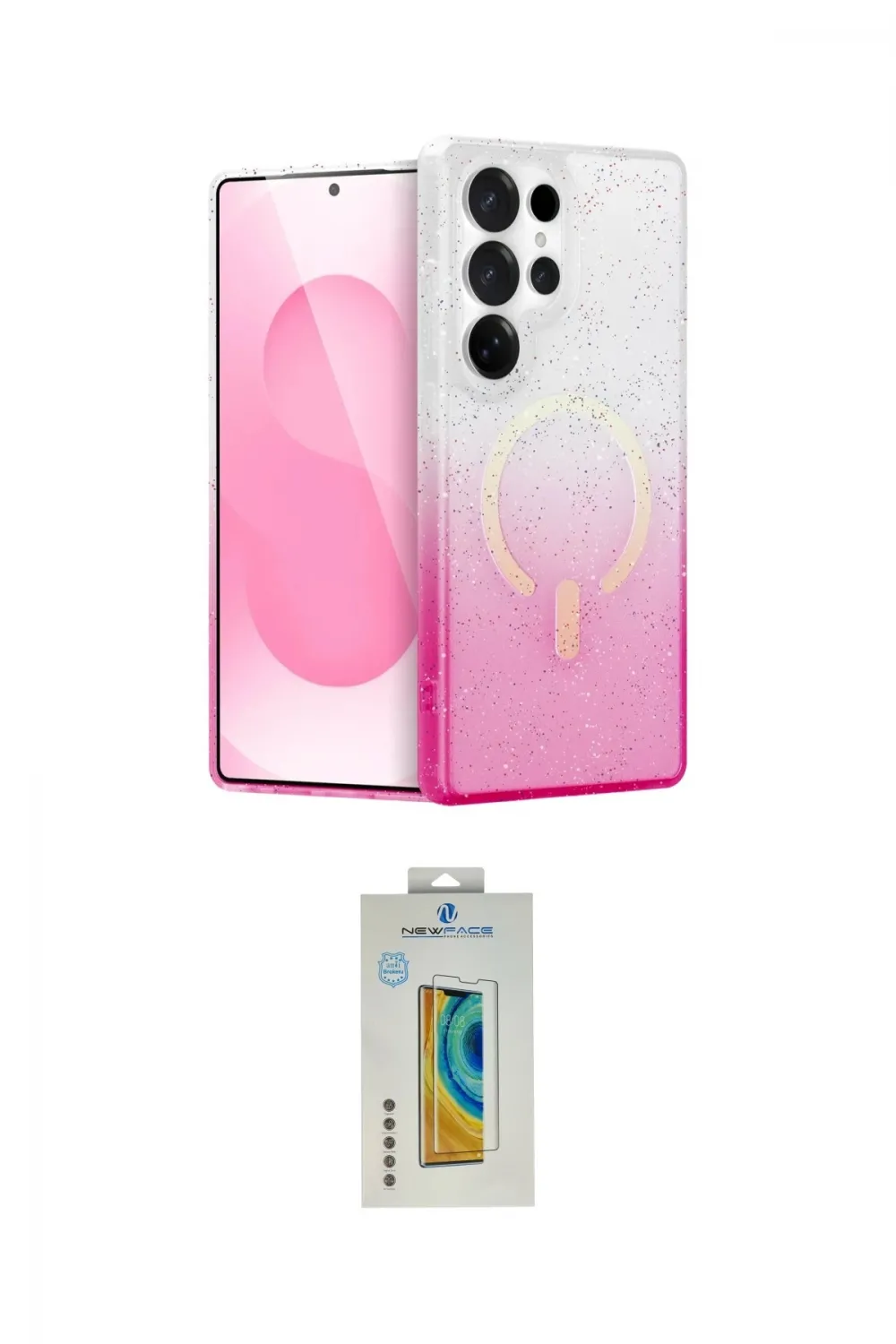 ieg™ Galaxy S24 Ultra Kılıf Eksen Minimal Özel Seri - Siyah Polymer Nano Ekran Koruyucu