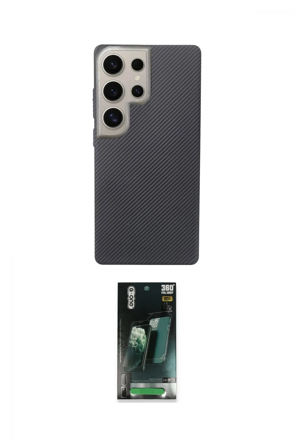ieg™ Galaxy S24 Ultra Kılıf Eksen Prime - Siyah 360 Mat Full Body Arka Koruyucu