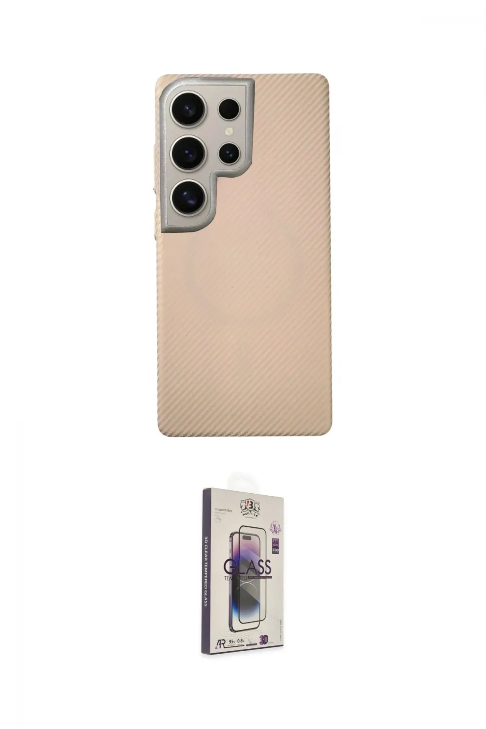 ieg™ Galaxy S24 Ultra Kılıf Eksen Prime - Siyah Bilvis 3D Cam Ekran Koruyucu