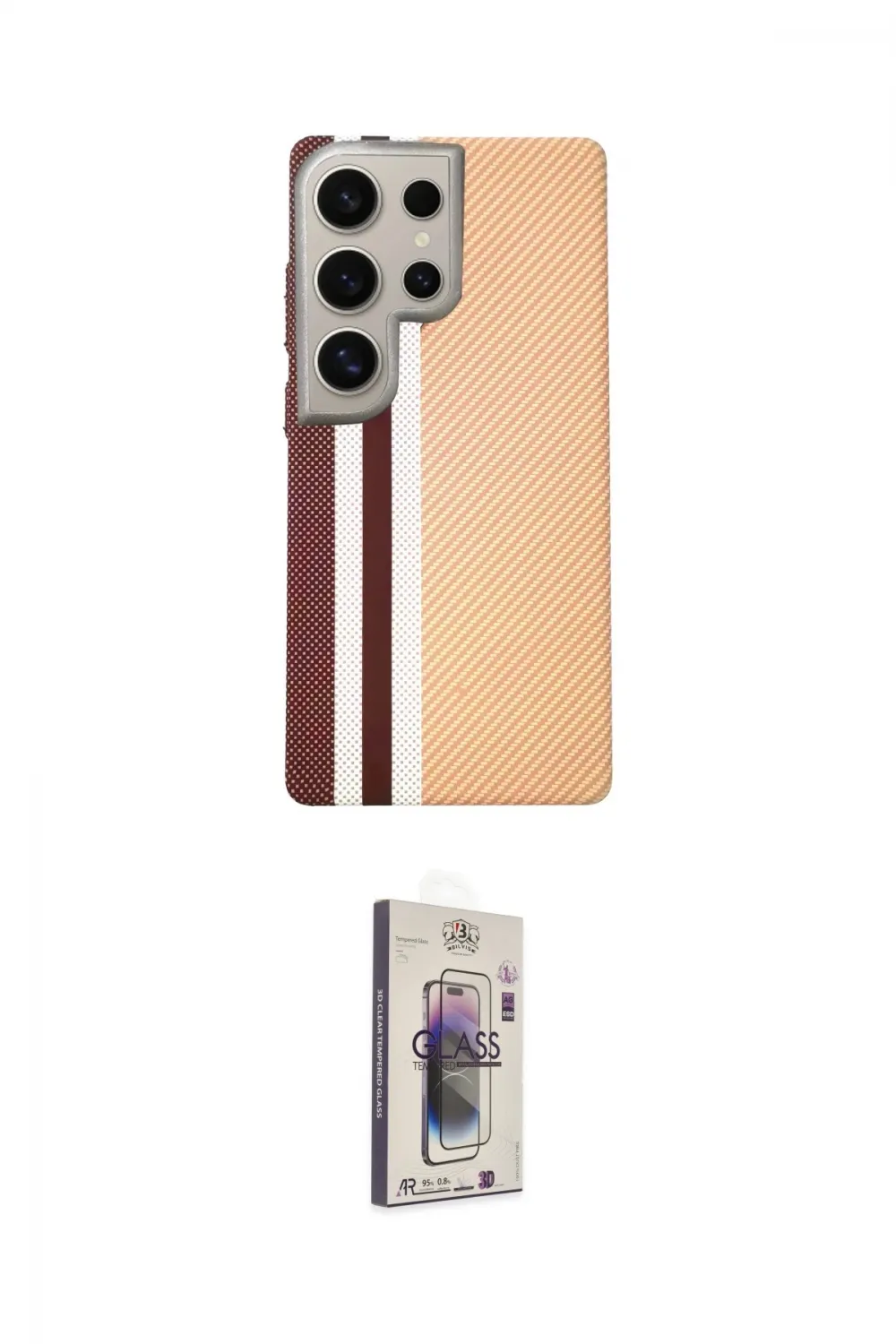 ieg™ Galaxy S24 Ultra Kılıf Eksen Prime - Siyah Bilvis 3D Cam Ekran Koruyucu