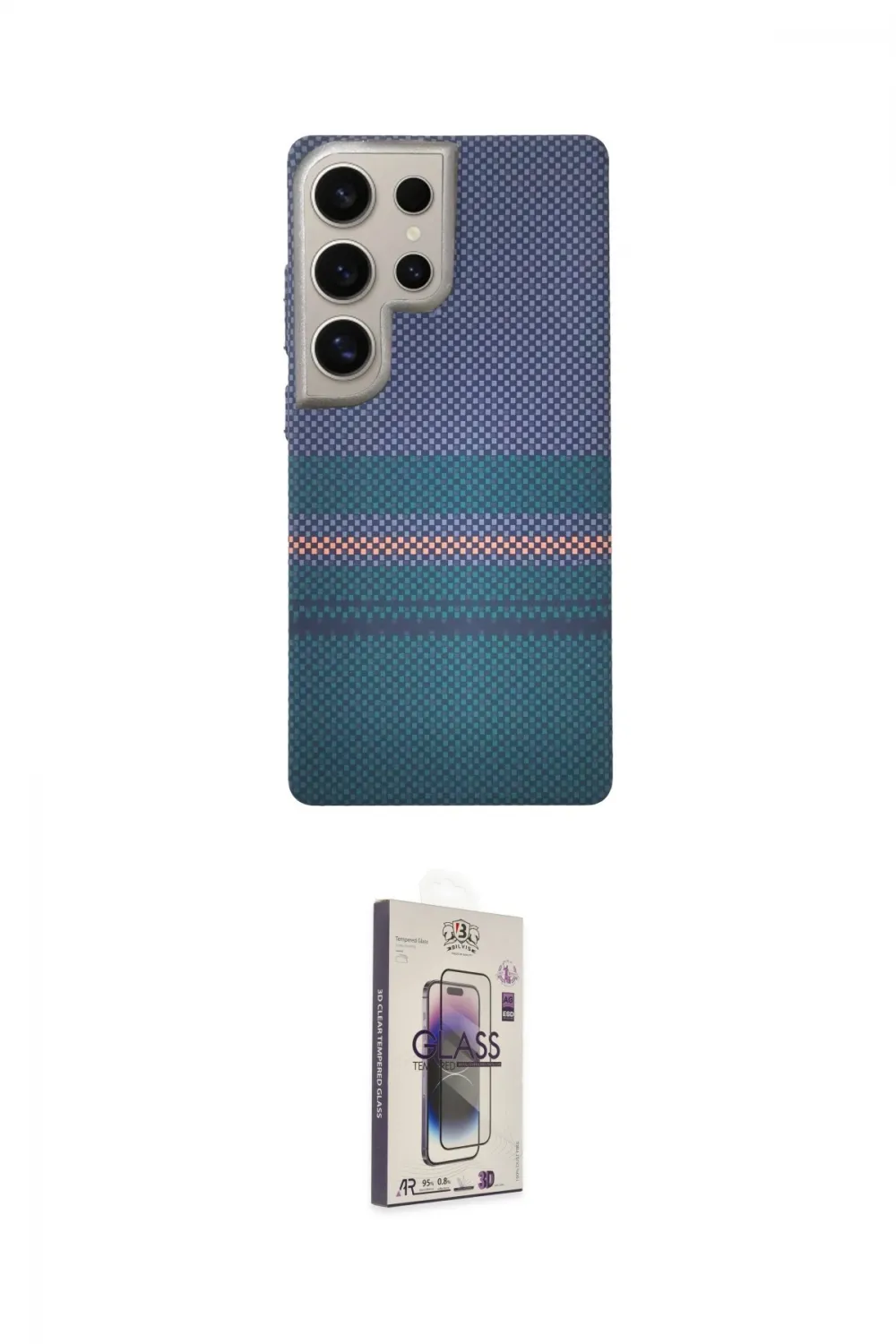 ieg™ Galaxy S24 Ultra Kılıf Eksen Prime - Siyah Bilvis 3D Cam Ekran Koruyucu