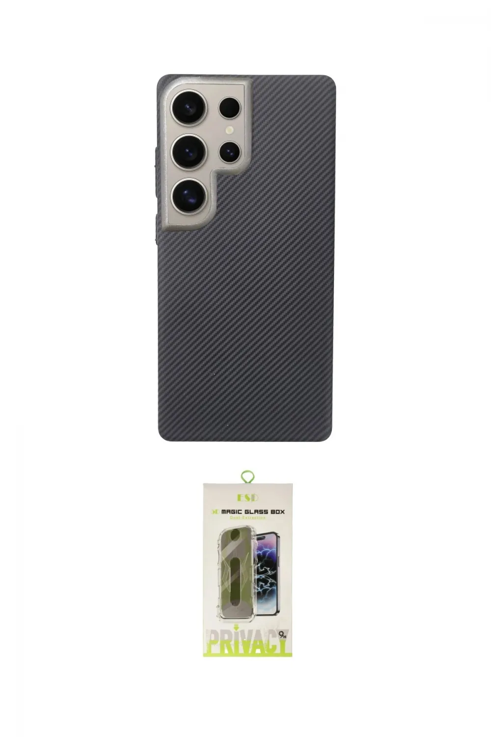 ieg™ Galaxy S24 Ultra Kılıf Eksen Prime - Siyah Joko Magic 5D Hayalet Cam