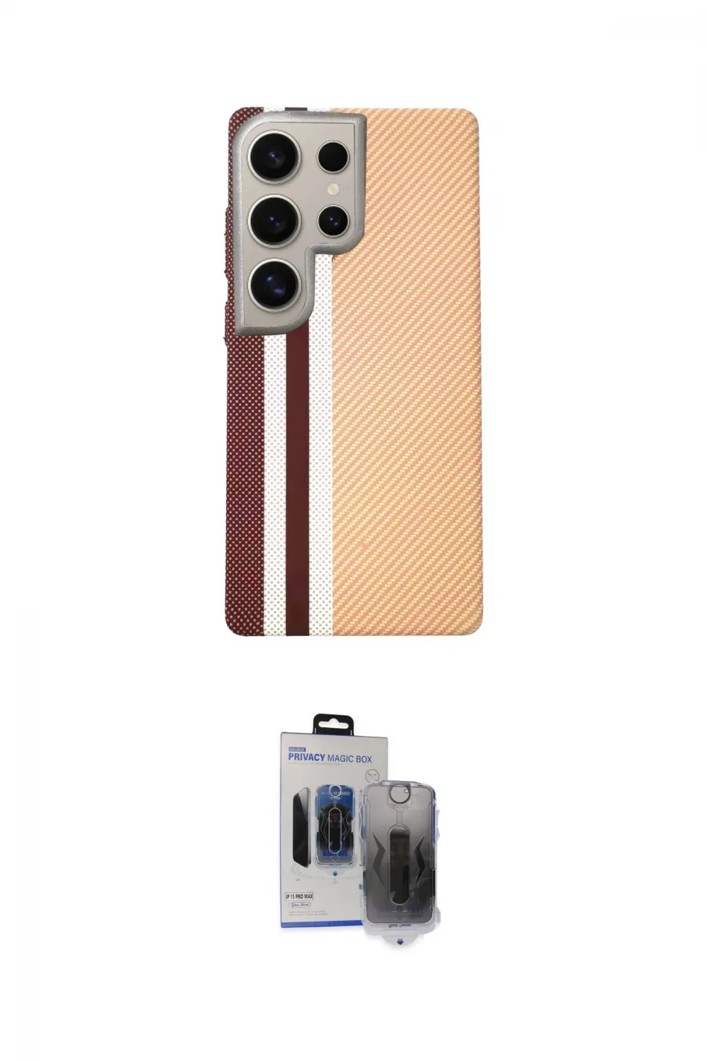ieg™ Galaxy S24 Ultra Kılıf Eksen Prime - Siyah Vanessa Magic Hayalet Cam