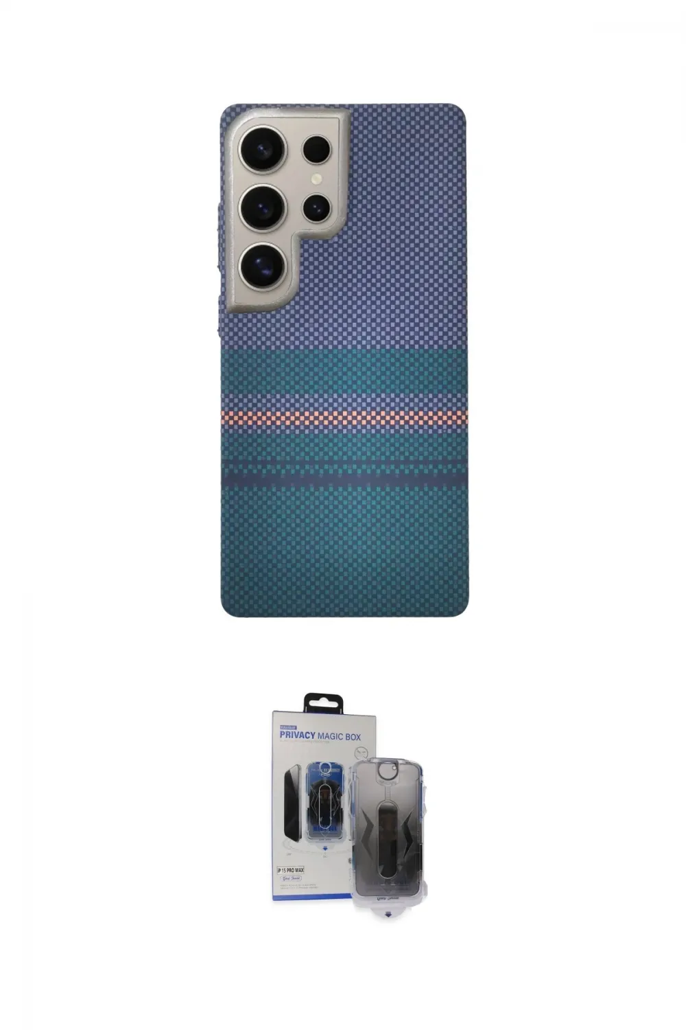 ieg™ Galaxy S24 Ultra Kılıf Eksen Prime - Siyah Vanessa Magic Hayalet Cam