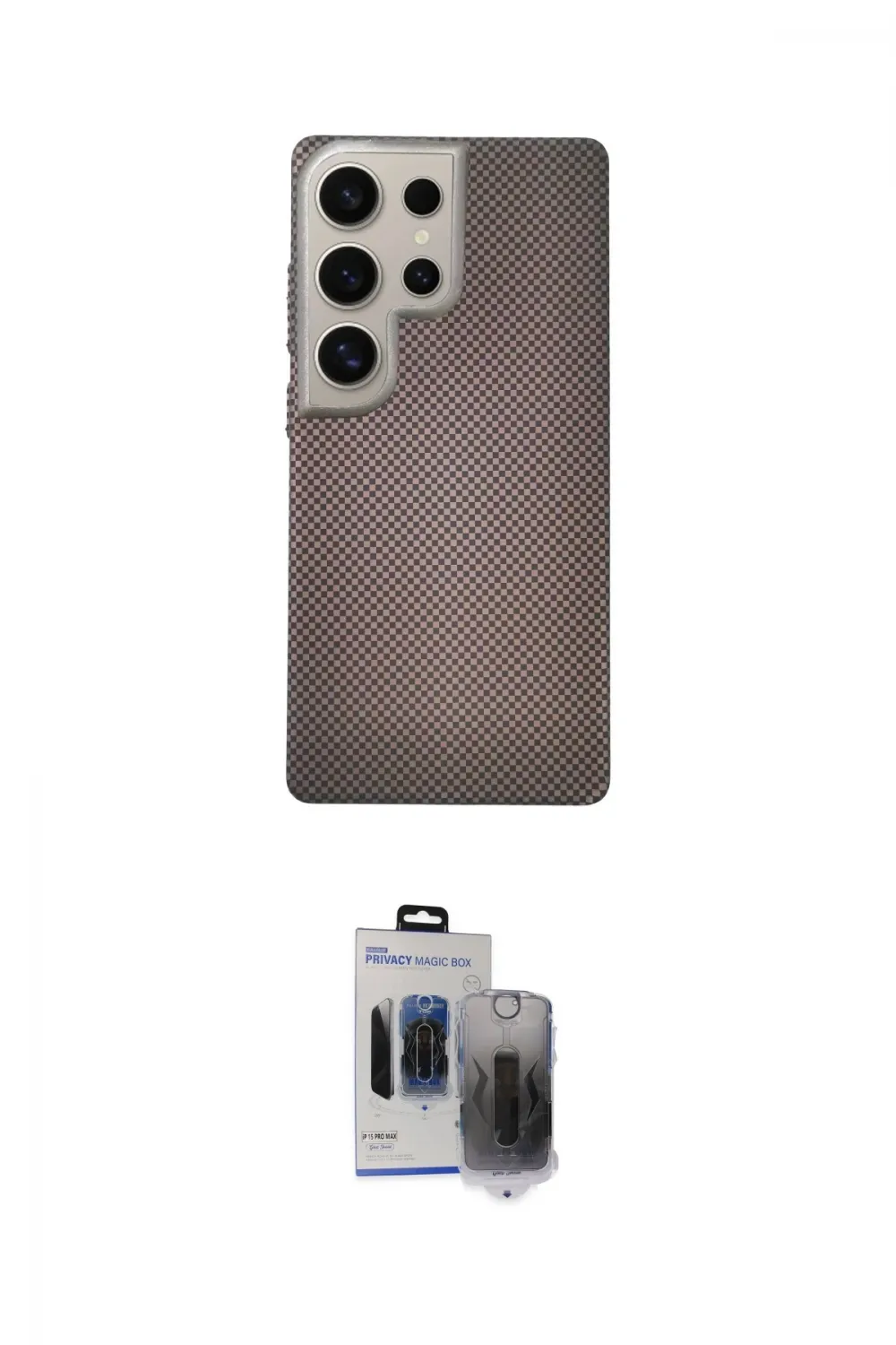 ieg™ Galaxy S24 Ultra Kılıf Eksen Prime - Siyah Vanessa Magic Hayalet Cam